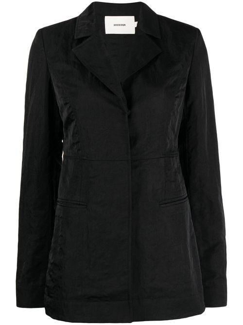 Single-breasted long-sleeve blazer - Black