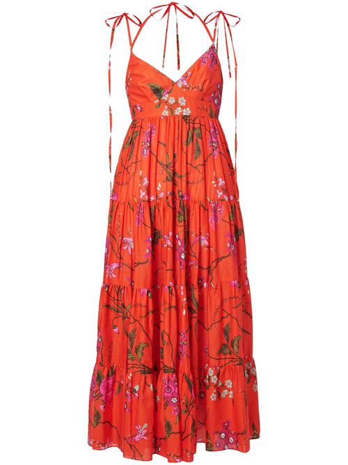 Floral-print tiered dress