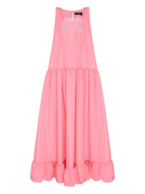 Satin tiered maxi dress - Pink