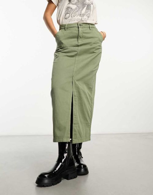 Ryder utility maxi skirt in khaki-Green