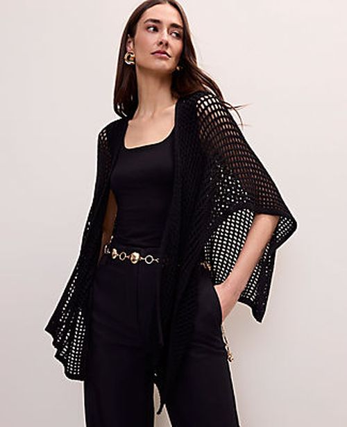 Ann Taylor Crochet Wrap Poncho