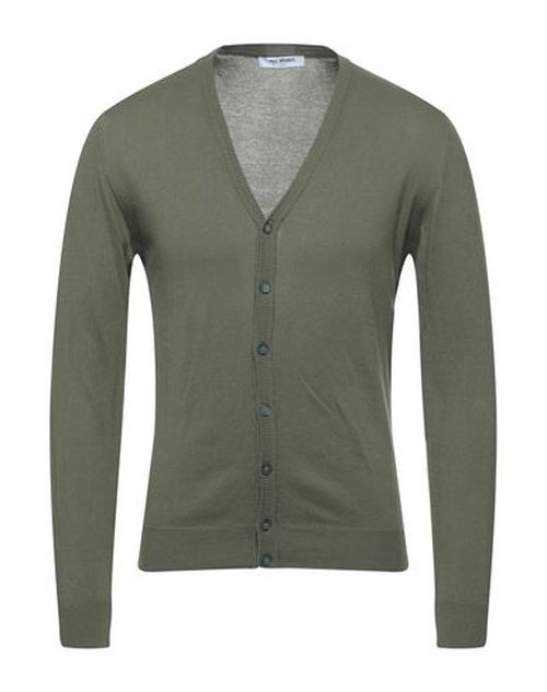 Man Cardigan Military green Size L Cotton