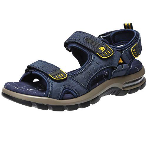 CAMEL CROWN Men's Leather Sandals for Hiking Walking Beach Treads Water Athletic Outdoor with Premium Air Cushion | Waterproof