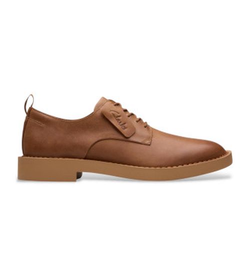 Clarks for man. 26180844 Martock Lace brown leather shoes (43), Flat, Laces, Casual