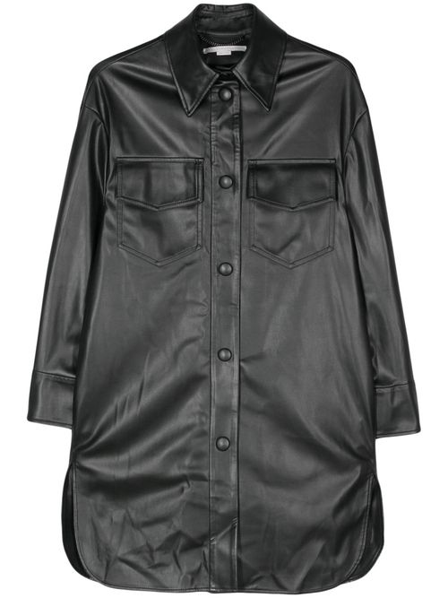 Black Leather Overshirt