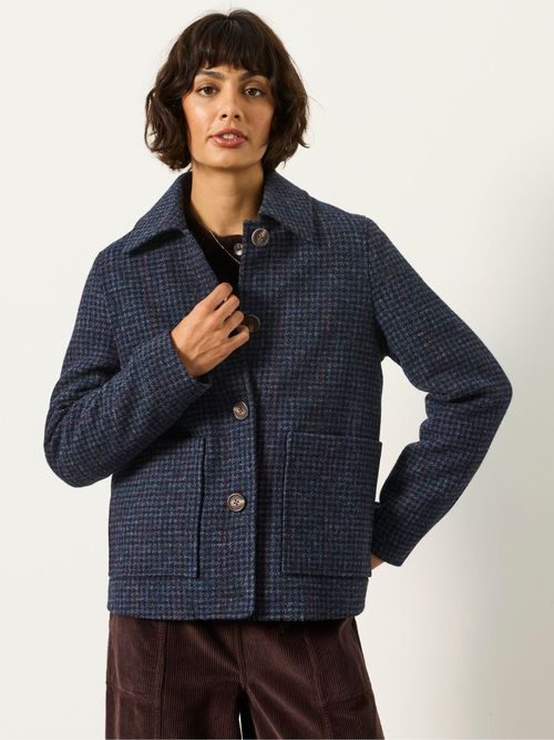 FatFace MOONS Navy Short Wool Jacket