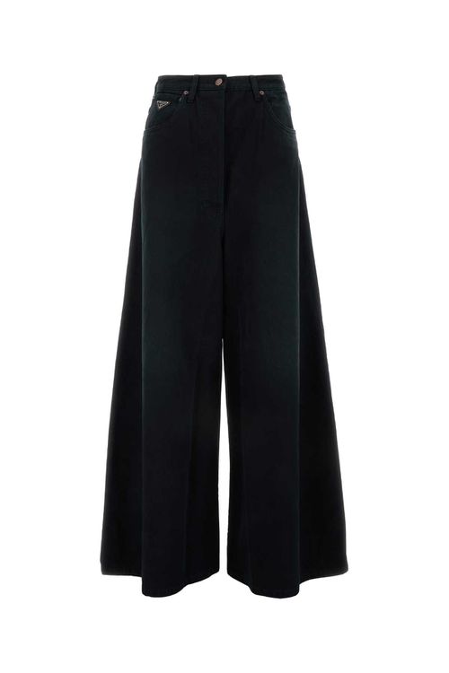 Prada Black Denim Wide-Leg Jean