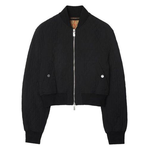 Cropped Quilted Bomber Jacket