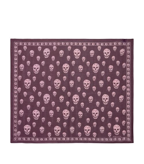 Silk Skull Print Scarf