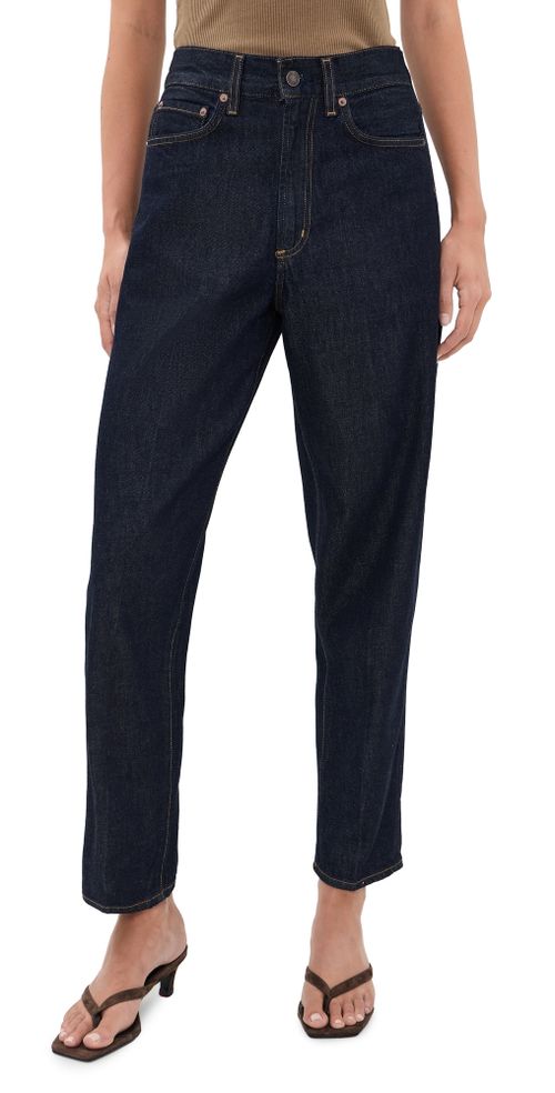 80s High Rise Vintage Taper Jeans Rinse