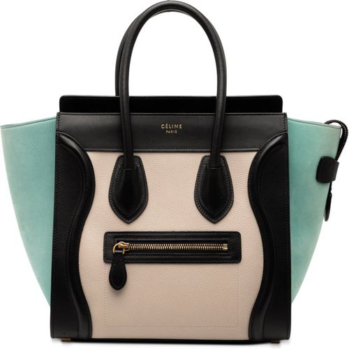 Celine Womens Pre-owned Micro Tricolor Leather Luggage Tote - Ivory - One