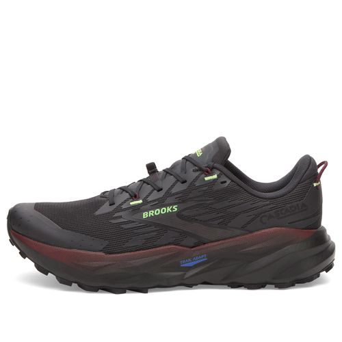 Men's Cascadia 19 Sneaker in Phantom/Rum Raisin/Green