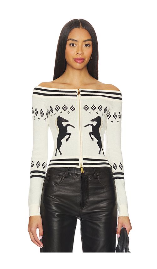 Understated Leather x REVOLVE Horse Girl Cardigan en Black,White. M. Also en L, S
