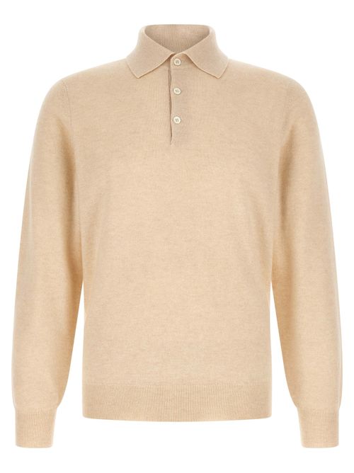 Cashmere Polo Polo Shirt — Beige
