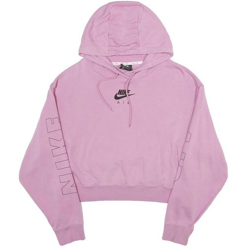 NIKE Womens Pink Cropped Hoodie L Nike Air Swoosh Graphic Pullover