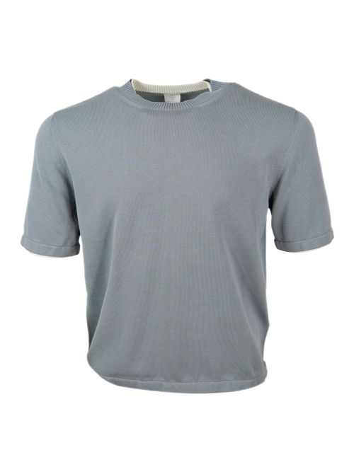 Sweaters Denim Chiaro - Bianco 100co - Men