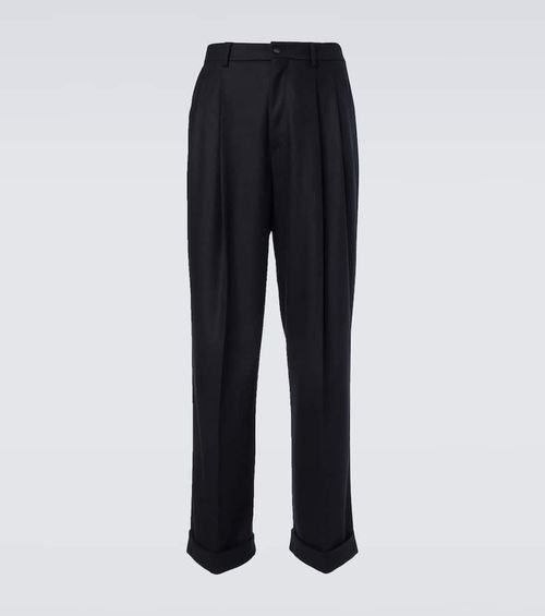 Virgin wool wide-leg pants