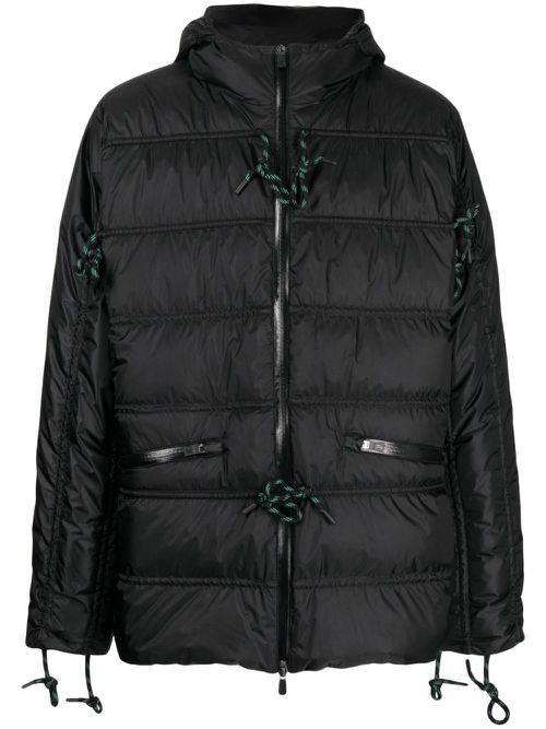 Zipped hooded padded jacket - Black