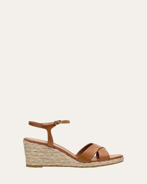 Dayna Leather Crisscross Espadrille Sandals