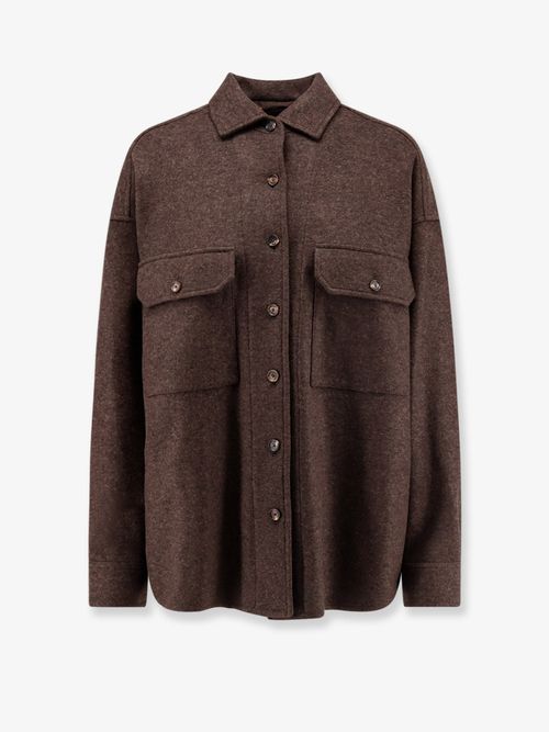 Stretch Cashmere Overshirt — Brown