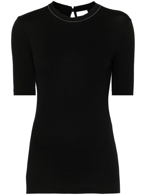 Monili-chain cotton jumper - Black