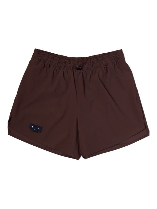 Elastic-waistband performance shorts - Brown