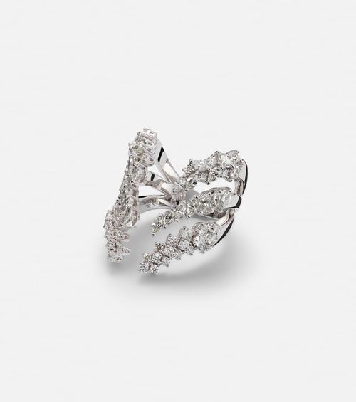 Y-Not 18kt white gold ring with diamonds