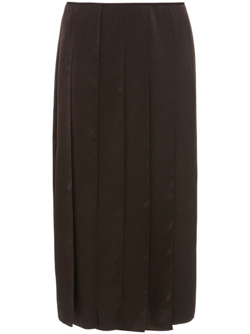 Pleated Midi Skirt - Women's - Polyester