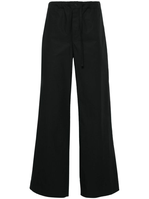 Poplin straight-leg trousers - Black