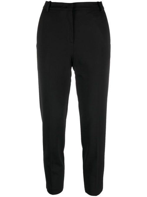 Concealed-fastening tapered trousers - Black