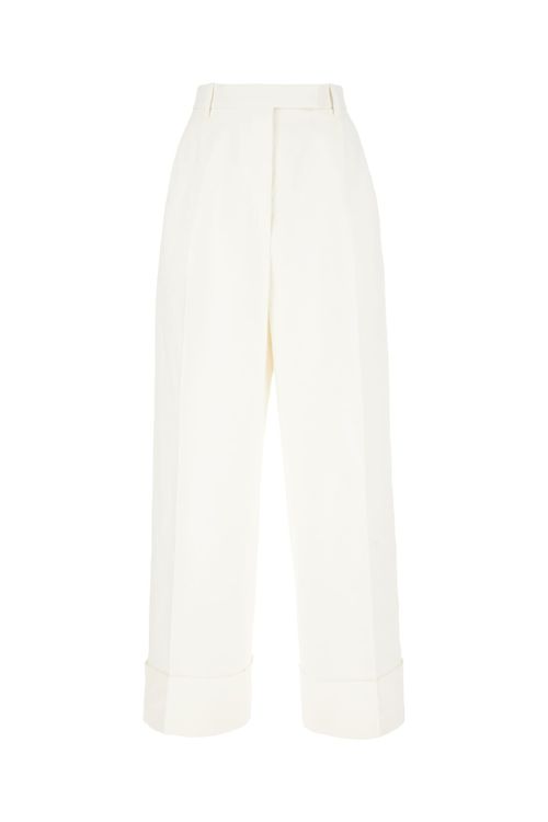 Ivory Cotton Blend Pants