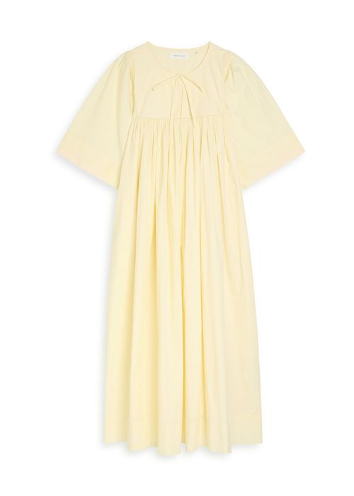 Nadja Pleated Cotton Midi Dress
