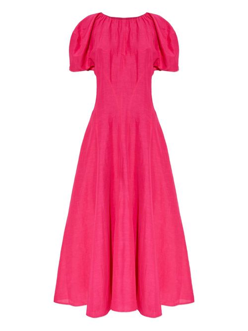 Tory Burch balloon-sleeve midi dress - Pink