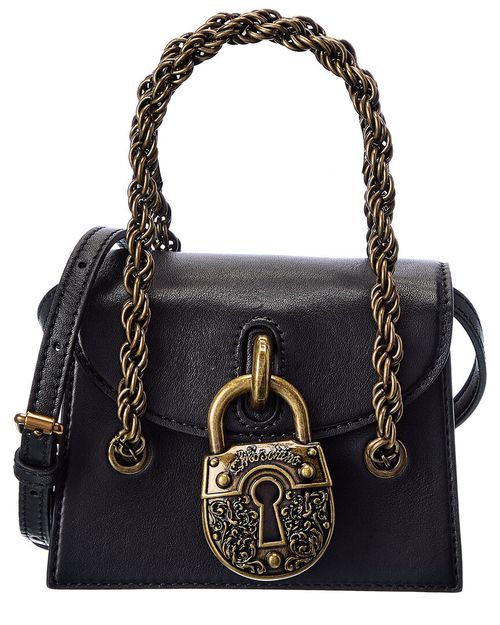 M Logo Leather Shoulder Bag