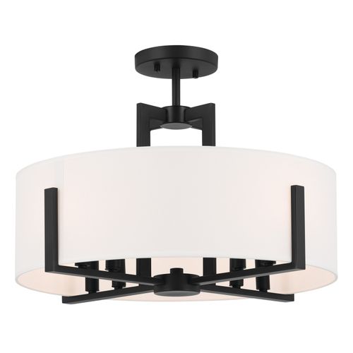 Black Eight Light Semi Flush Mount from the Malen Collection