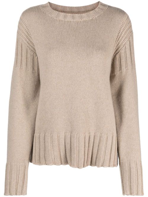Ribbed cashmere jumper - Neutrals