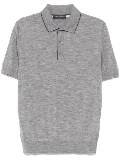 Wool short-sleeve polo shirt - Grey