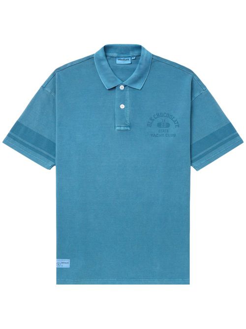 Logo-print cotton polo shirt - Blue