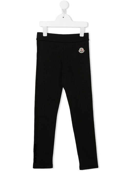 Logo-patch jersey trousers - Black