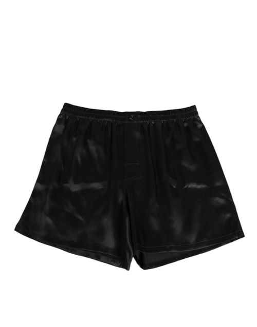 Silk Satin Shorts — Black