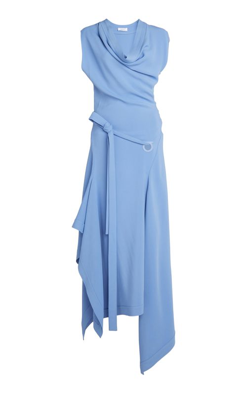 Salvatore Ferragamo | Asymmetric Crepe Midi Dress | Realry