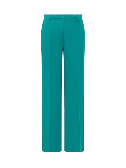Green Straight Flat Front Pants