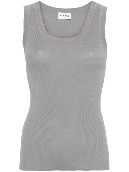 Ribbed-knit tank top - Grey