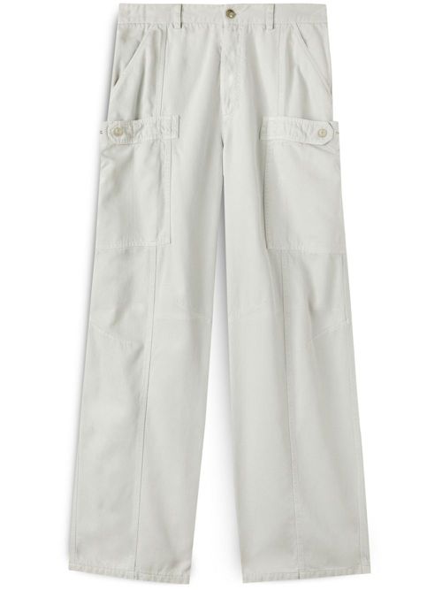Patch-pocket wide-leg trousers - Grey