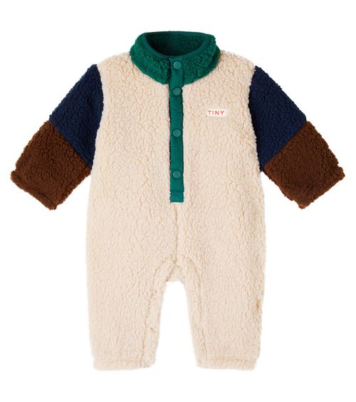 Baby colorblocked faux shearling snowsuit