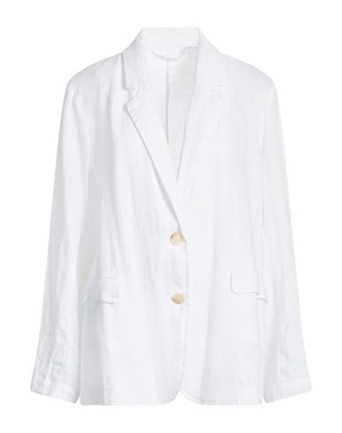 Woman Blazer White Size 10 Linen