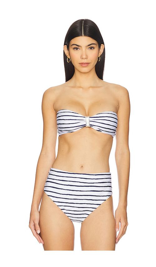 Vix Swimwear Sunny Bandeau Bikini Top in White,Navy. -  S also in L