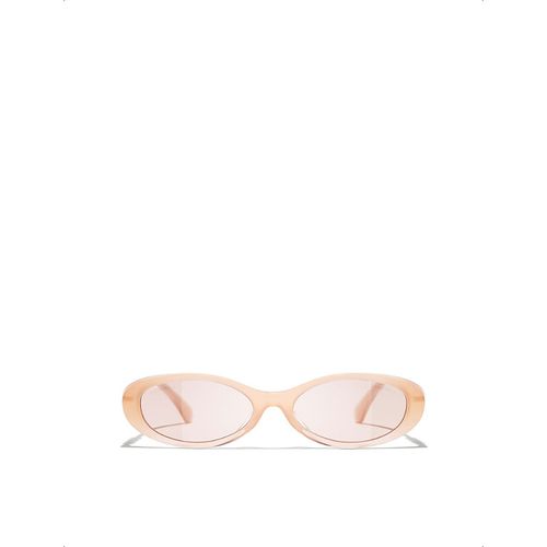 Womens Ch5565 Oval-Frame Acetate Sunglasses
