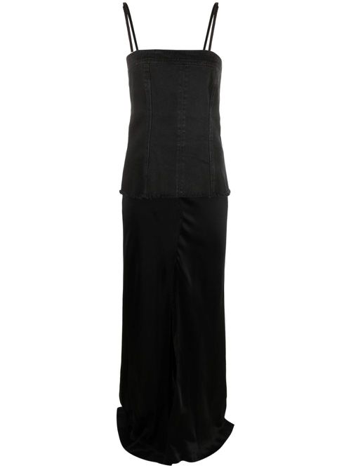Layered sleeveless maxi dress - Black