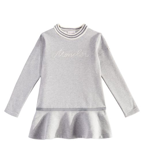 Logo cotton fleece dress